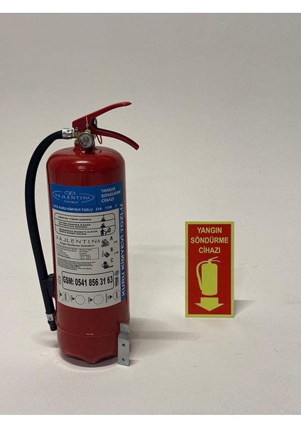 6 kg Kuru Kimyevi Tozlu Yangın Söndürme Cihazı Ruhsata Uygun(Levha-Askı Aparatlı) modelleri