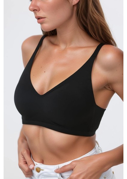 Siyah Lazer Kesim Dikişsiz Sütyen Çıkarılabilir Pedli Hayalet Sütyen Agraflı Ayarlanabilir Askılı modelleri