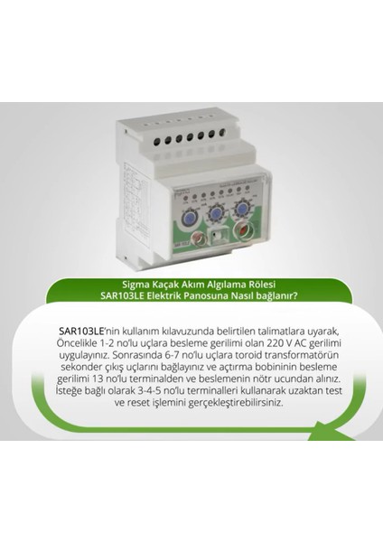 SAR-103LE Sigma Kaçak Akım Algılama Rölesi fiyatları