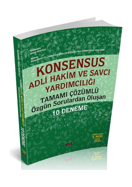 Konsensus Hakim ve Savcı Yardımcılığı 10 Deneme Savaş Yayınları Kasım 2025