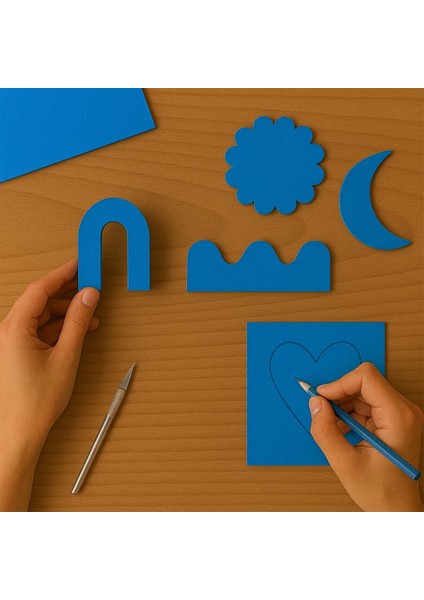 Renkli Mukavva 50X70 Mavi 18'li fiyatları