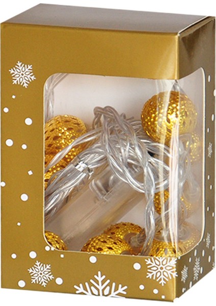 Yılbaşı Pilli LED Işık Top Figürlü LED Işık 3metre Gün Işığı