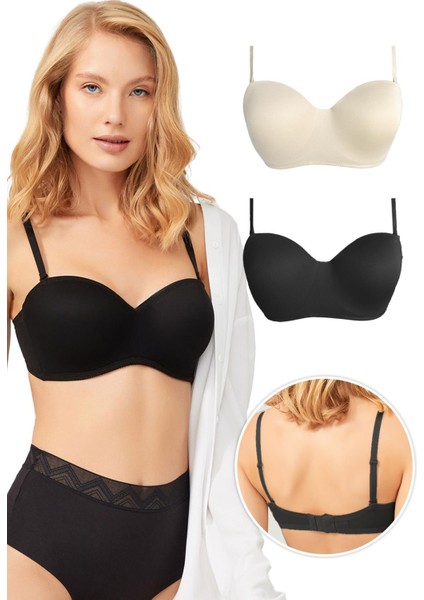 Balenli Toparlayıcı Dolgusuz Straplez Lotus Sütyen