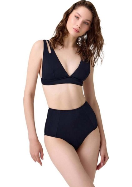 Siyah Yüksek Bel Hipster Bikini Altı