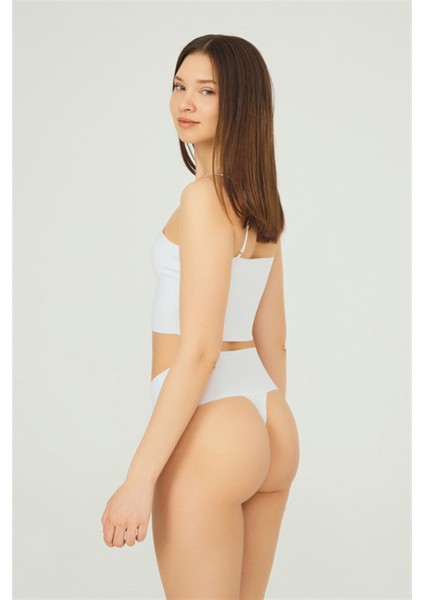 Lazer Kesim Esnek Iz Yapmayan Yüksek Bel Tanga 3'lü Paket Külot - 4 fiyatları