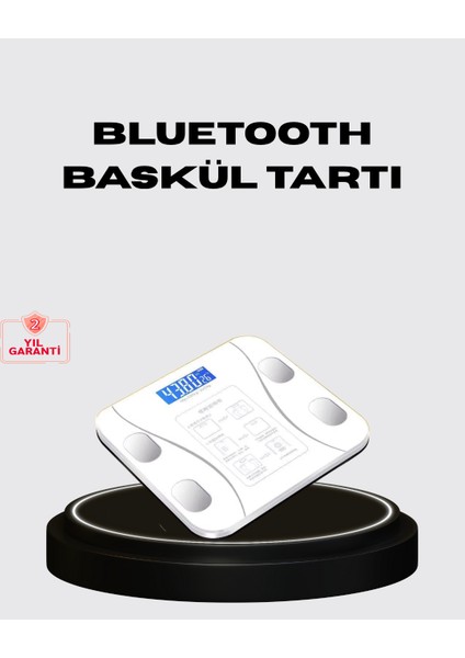 Mtxdpn Akıllı Dijital Baskül – Bluetooth Bağlantılı, 8 Ölçüm Verili, Akıllı Vücut Tartısı