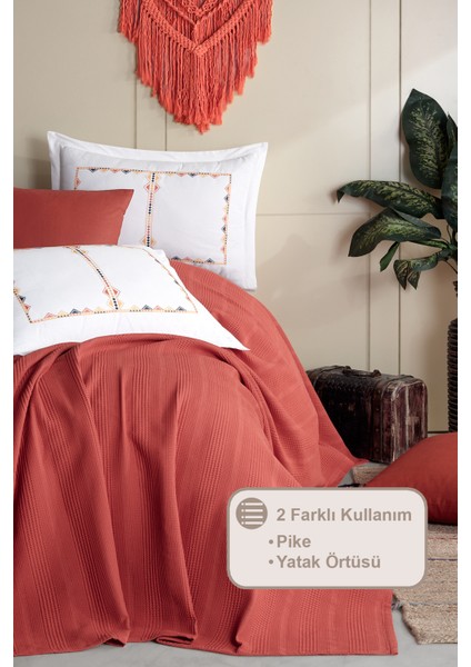 Melany Pike Çift Kişilik %100 Pamuk (200X220 Cm) Tarçın fiyatları