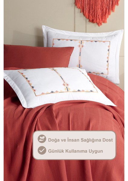 Melany Pike Çift Kişilik %100 Pamuk (200X220 Cm) Tarçın modelleri