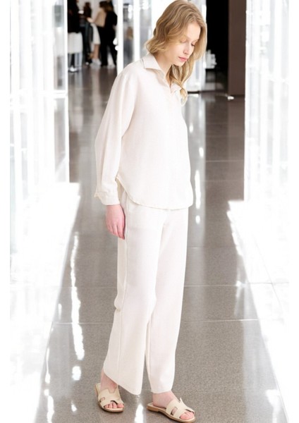 Yazlık Rahat Gömlek Pantolon İkili Keten Takım