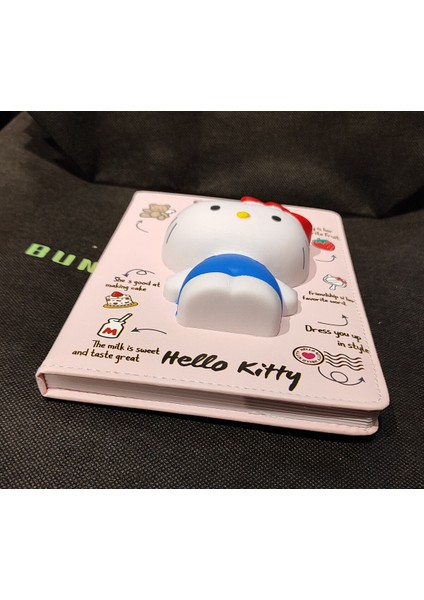 Hello Kitty 3D Kapaklı Cilltli Çizgili Defter fiyatları