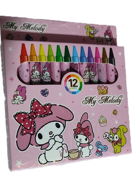 My Melody Figürlü 12 Li Pastel Boya Kalemi