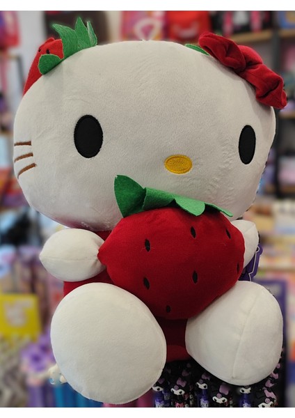 Hello Kitty Figür Peluş Oyuncak Büyük Boy Bordo 40CM