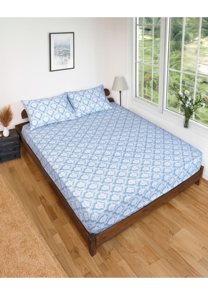 Desenli Lastikli Çarşaf Seti 100 × 200 cm + 1 Adet 50 × 70 cm Yastık Kılıfı
