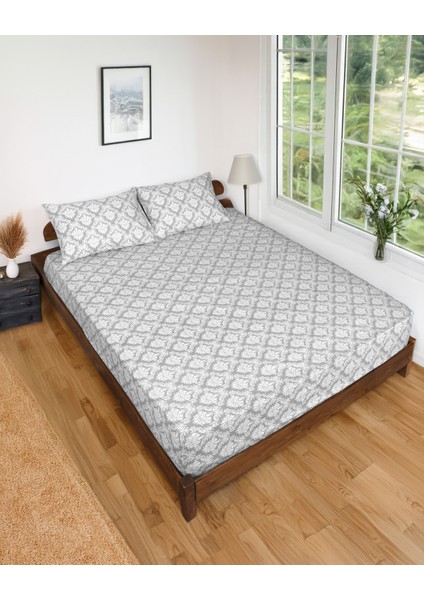 Desenli Lastikli Çarşaf Seti 100 × 200 cm + 1 Adet 50 × 70 cm Yastık Kılıfı