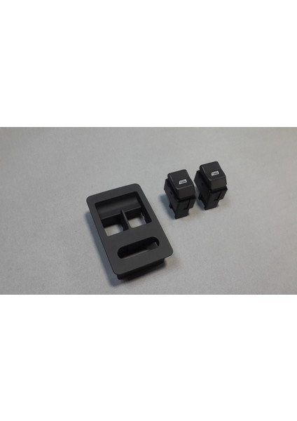 Vw Lupo 6x 1999-2006 Cam Düğme + Çerçeve Ön Sol Takım Siyah