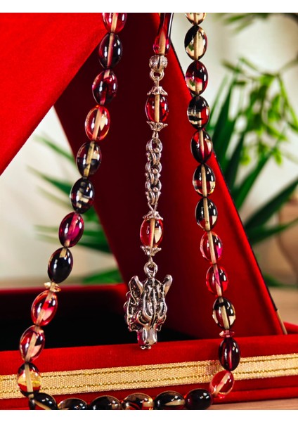 Ateş Kehribar Tesbih Sistem Püsgüllü Orjinal Ürün