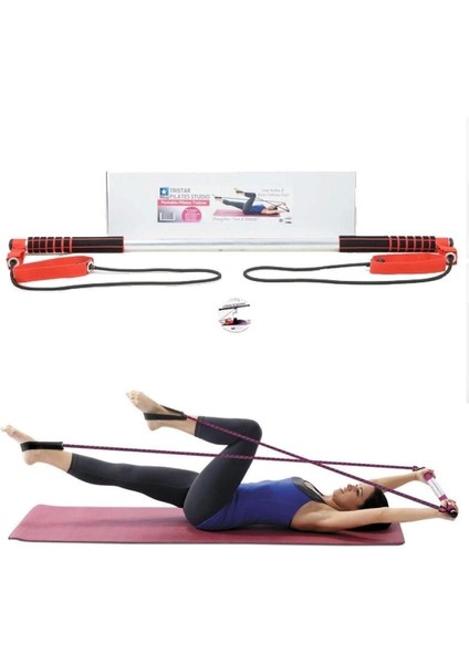 Portable Studio Pilates Jimnastik Egzersiz Çubuğu Siyah Kondisyon Barı Aleti Direnç Lastiği