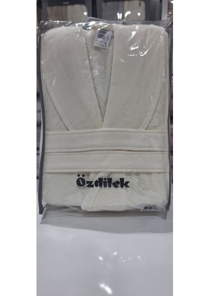 Seri Sonu Pvc Çantalı Tekli Bornoz %100 Pamuk M Beden Krem