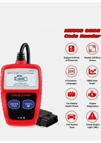 Can Obdıı Kod Okuyucu MS309 Can Obdıı Eobd Kod Okuyucu