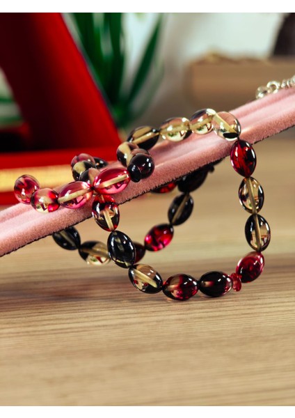 Ateş Kehribar Tesbih Sistem Püsgüllü Orjinal Ürün