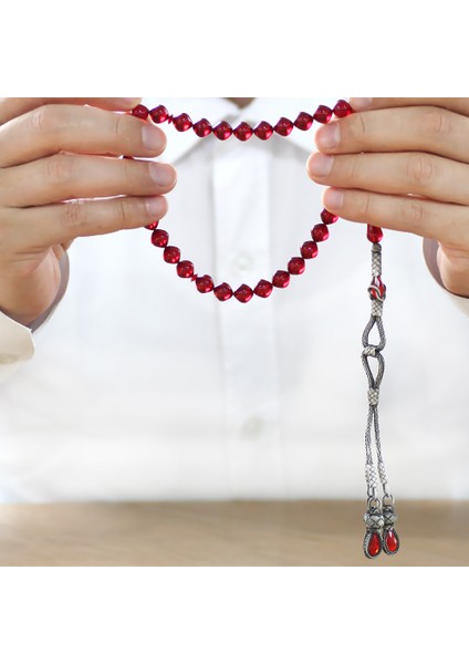 1000 Ayar Gümüş Kazaz Püsküllü Istanbul Kesim Bayrak Kırmızı Ateş Kehribar Tesbih modelleri