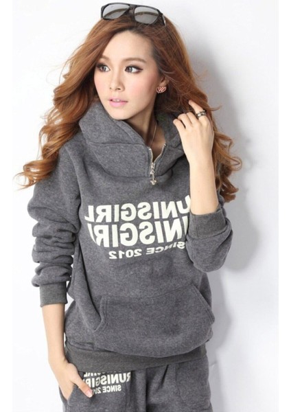 Günlük Kışlık Rahat Üçlü Tarz Kadın Eşofman Takımı