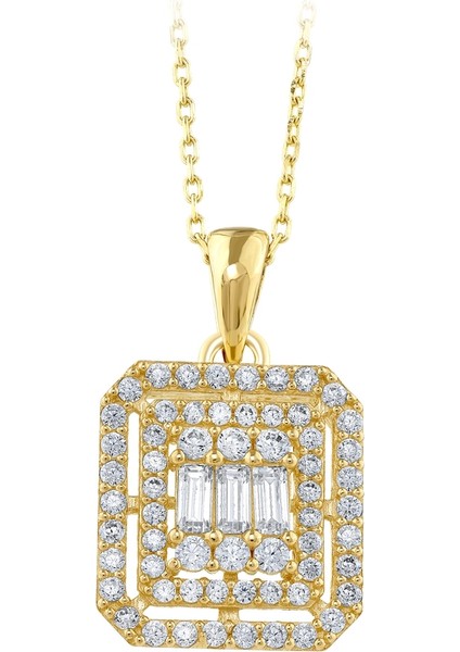 Baget Taşlı Altın Kolye - 14K fiyatları