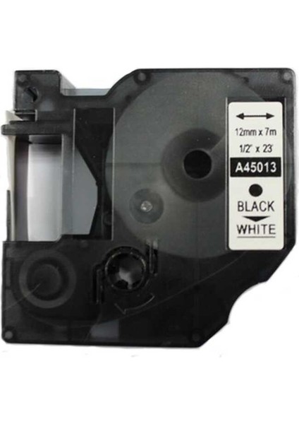 45013 Muadil Beyaz-Siyah D1 Yedek Şerit 12MM x 7m