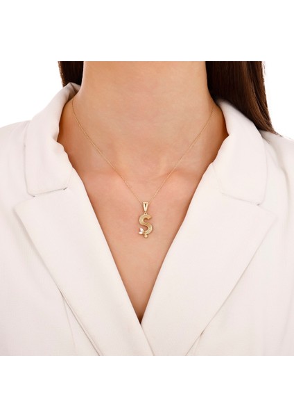 Altın Ş Harf Kolye Ucu - 14K modelleri