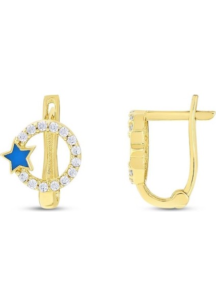 Yıldız Figürlü Altın Çocuk Küpe - 14K