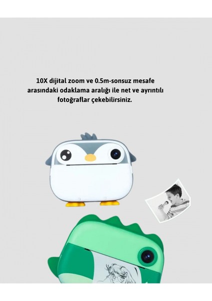 Baskı Kamera – Çift Lensli, Anında Baskı ve 10X Zoom Özellikli Dijital Fotoğraf Makinesi indirimleri