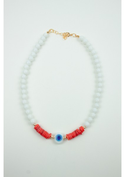 Nazar Boncuklu Oniks ve Mercan Doğaltaş Kolye indirimleri