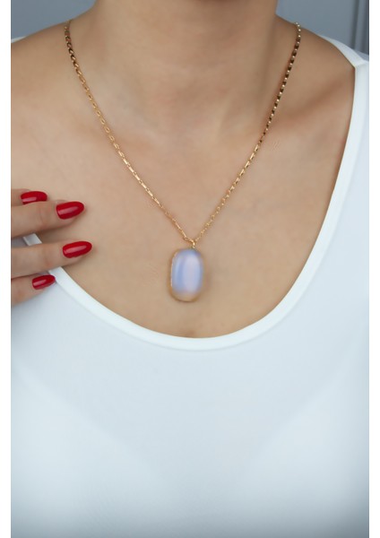 Doğal Taş Gold Kolye