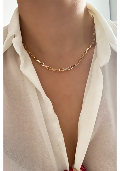 Ince Geometrik Zincir Kolye