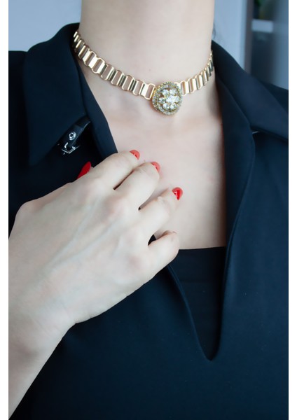 Zirkon ve Kristal Taş Uçlu Geometrik Zincir Kolye fiyatları