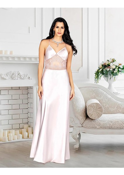 Özel Üretim Dantel Detaylı Seksi Kışkırtıcı Cezbedici Uzun Tek Gecelik