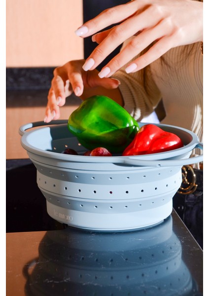 Flow Katlanabilir Isıya Dayanıklı Silikon Süzgeç 23 cm | Mavi fiyatları