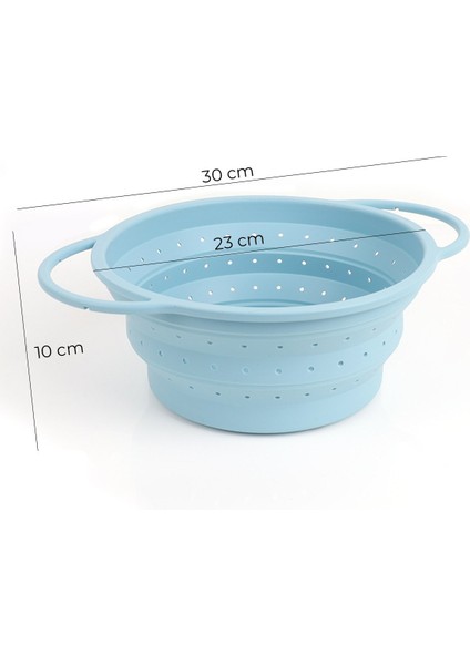 Flow Katlanabilir Isıya Dayanıklı Silikon Süzgeç 23 cm | Mavi fırsatları