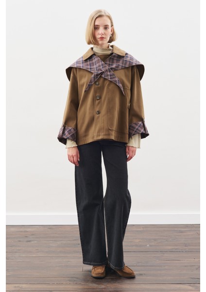 Greta Şal Detaylı Parka Ceket Haki fiyatları