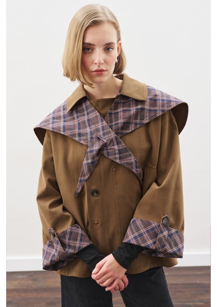 Greta Şal Detaylı Parka Ceket Haki modelleri