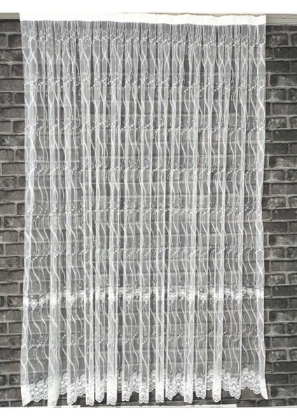 Perde Zarif Dalgalı Brode Işlemeli Tül Perde 1/3 Şık Pileli fırsatları