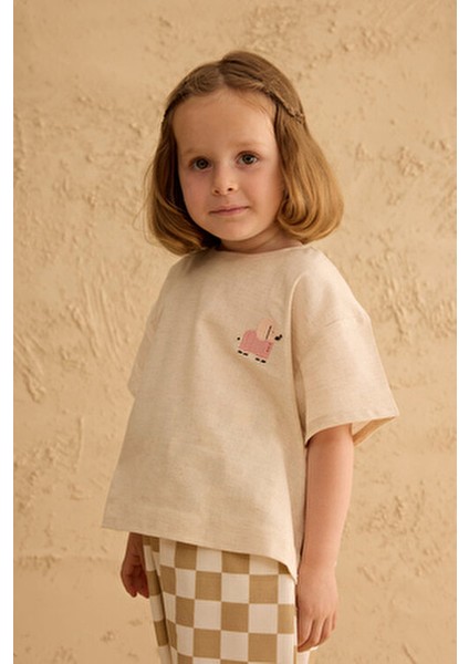 Nakışlı Oversize Keten Gömlek Fil Nakışlı indirimleri