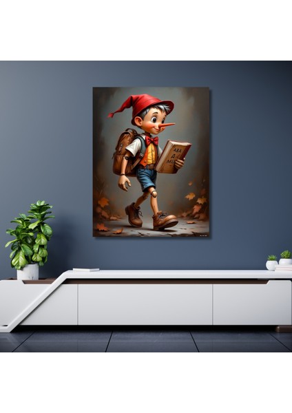Hd Digital Baskı Pinokyo Desenli Kanvas Tablo Çoçuk Odası Duvar