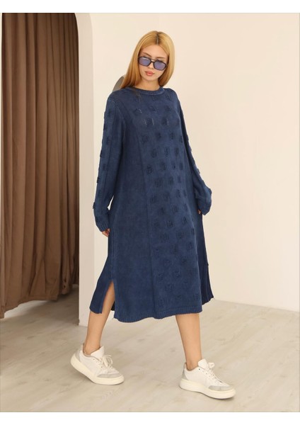 Etnik Bohem ve Otantik Tarz Standart Beden %yüz Pamuk Triko Elbise