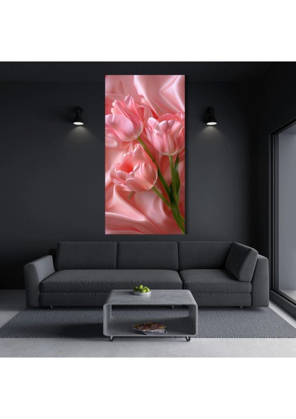 Hd Digital Baskı Pembe Gül Çiçek Desenli Kanvas Tablo Ofis Ev