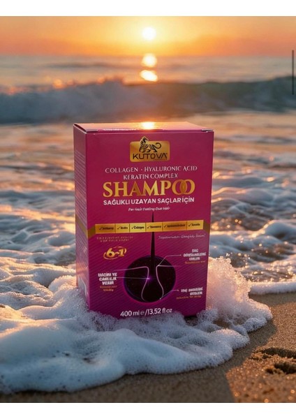 Kutova Collagen + Hyaluronic Acid + Keratin Complex Şampuan – Sağlıklı Uzayan ve Dökülme Karşıtı Saçlar Için