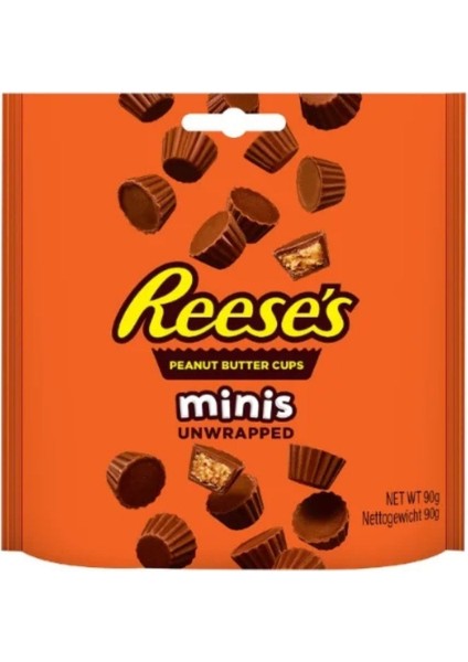 Minis Peanut Butter Cups Sütlü Çikolatalı Fıstık Ezmeli Mini Bardaklar 90G