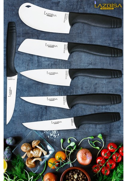 Eco Serisi Mutfak Bıçak Seti Et Ekmek Sebze Pizza Salata Börek Şef Bıçağı 6 Lı Set Hds-07