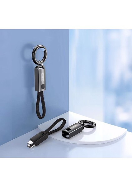GD-UC683 Type-C To Lightning Hızlı Şarj Özellikli Anahtarlık Data ve Şarj Kablosu 27W Siyah fiyatları