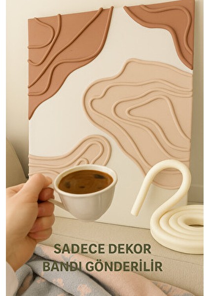 5 Metre Beyaz Bant Tuval Dekor Bandı Kendinden Bantlı Tablo Dekor Bandı